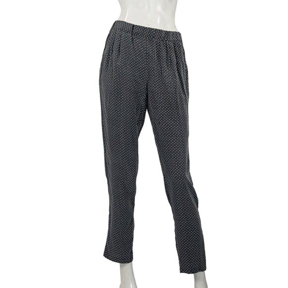 Equipment Femme Silk easy Pants elastic waist black mini polka dot - Picture 1 of 7